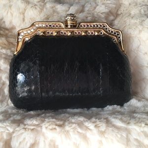 Leather Snakeskin Vintage Clutch Purse
